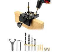 QWORK® Kit de gabarit de goujons pour le travail du bois 3 en 1, outils de menuiserie localisateur, système d'outils de kit de gabarit de trou