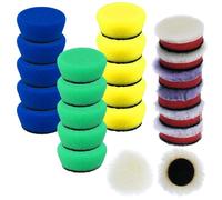 QWORK® Kit de Polissage 23 Pièces pour Voiture - 30mm 40mm Tampons Éponge et Laine per Lucidatura e Ceratura Auto