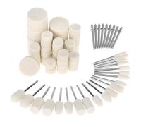 QWORK® Kit de Polissage en Laine 80 Pièces avec Tige 1/8" - Accessoires de Finition pour Outil Rotatif, Disques et Pointes en Feutre pour Bijoux, Métal & Verre - Polissage de Précision
