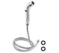 QWORK Kit de pulvérisateur de robinet d'évier à connexion rapide avec pivot à 360°, douchette à main double fonction, tuyau en acier inoxydable de 150 cm - Ajustement universel pour robinets standard