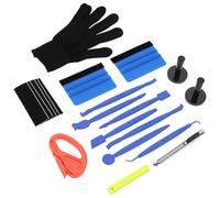 QWORK Kit d'outils d'installation de voiture pour film vinyle et teinte de fenêtre, comprend une raclette 7 en 1, une raclette en feutre, des aimants en vinyle, un cutter sûr, un kit de film teinté