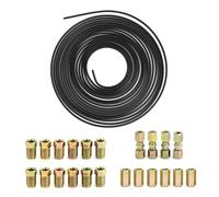 QWORK® Kit Tuyaux de Freins Ø 4,75mm, 5 m Tuyau de Frein Hydraulique en Acier avec Connecteurs à Vis M10 et Raccords, Revêtement Cuivre et Plastique