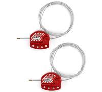 QWORK Lockout Lot de 2 câbles antivol réglables avec revêtement en vinyle en acier - Diamètre de 1,9 cm - Longueur de 1,5 m