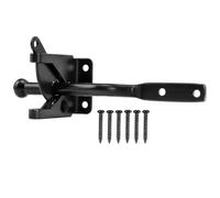 QWORK® Loquet De Porte, Porte À Verrouillage Automatique, Verrou De Porte De Jardin, Pour Terrasse, Portes En Bois, Portes De Poulailler, Avec Vis, Noir