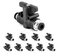 QWORK Lot de 10 adaptateurs droits en plastique de 6 mm pour raccord de connexion - Tube de 6 mm x 6 mm - Installation rapide et facile - Robinets à boisseau sphérique pneumatiques