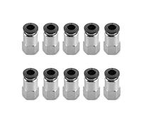 QWORK Lot de 10 raccords pneumatiques à pousser pour raccorder les raccords d'air, tube de 6,35 mm OD x 0,35 cm NPT femelle, connecteurs enfichables pour tuyau d'air