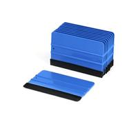 QWORK® Lot de 10 Raclettes en Vinyle, Raclettes à Film avec Bord en Feutre Doux pour Enveloppes de Voiture, Papiers Peints, Films de Fenêtre, 13 cm x 8 cm