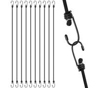 QWORK® Lot de 10 tendeurs élastiques de 100 cm avec Crochets, Sangles élastiques polyvalentes pour Bagages, Camping