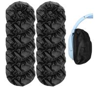 QWORK® Lot de 100 Housses de Protection pour écouteurs, Noires, Housses de Rechange hygiéniques pour écouteurs de 10 à 12 cm