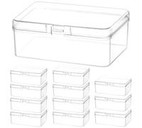 QWORK® Lot de 12 Boîtes de Rangement Transparentes en Plastique, Rectangle 95x65x35 mm, pour Perles, Bijoux et Petits Objets