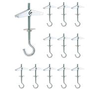 QWORK Lot de 12 crochets de plafond en acier au carbone pour suspendre des plantes - M5 x 90 mm