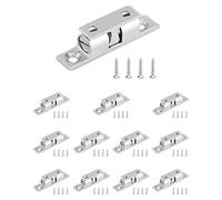 QWORK Lot de 12 loquets à rouleau à tension à double boule en laiton massif avec vis réglables à tension double boule pour armoire, placard, porte de meubles