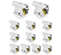 QWORK Lot de 12 poulies de montage mural de 3,8 cm pour montage au plafond, poulie simple à rainure en V, accessoires de matériel pour fil ou corde de 9,5 mm, charge de travail de 190,5 kg, poulie