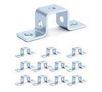 QWORK Lot de 12 supports de connecteur de jambe en forme de U à 5 trous, en acier au carbone lisse en forme de U pour boulon de 1,27 cm dans un canal de jambe de 4,8 cm, épaisseur 0,9 cm, hauteur 3,8 cm, largeur 3,8 cm