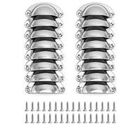 QWORK® Lot de 16 Poignées de Coquille Tiroir, Poignées de Tiroir Vintage, Poignée Meuble pour Placard, Armoire, Commode, Vis Incluses (Argent)