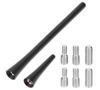 QWORK® Lot de 2 Antennes Voiture, Courtes de 6.5 cm et 17.5 cm avec 6 vis, pour Une réception AM/FM optimale.