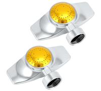 QWORK Lot de 2 arroseurs en métal à 360 degrés, design circulaire robuste avec débit d'eau réglable, couverture jusqu'à 9,1 m pour pelouses, jardins et plus encore