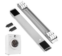 QWORK® Lot de 2 bases de rouleau de machine à laver mobile avec frein, support de meubles portable pour machine à laver, sèche-linge et réfrigérateur