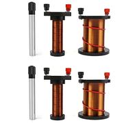QWORK Lot de 2 bobines à induction avec bobine primaire, bobine secondaire et aimant cylindrique pour l'enseignement de la physique