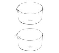 QWORK Lot de 2 bols cristallisants en verre de 1000 ml - Très grand format - Avec bec verseur et bord lourd