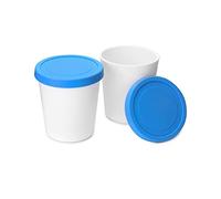 QWORK® Lot de 2 contenants à crème glacée - 1 L - Qualité alimentaire - Contenants réutilisables pour congélateur