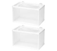 QWORK Lot de 2 filets d'élevage en maille avec cadre en plastique, 26 x 15 x 15 cm, filet en polyester doux, ventouses pour l'installation