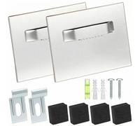 QWORK® Lot de 2 Fixation Miroir & Cadre avec Adhésif - Charge 6 Kg - Kit Complet avec Niveau à Bulle et Tampon éponge