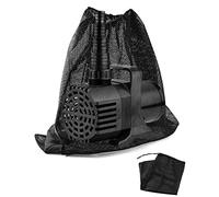 QWORK Lot de 2 grands sacs de protection pour pompe de bassin - 61 x 66 cm - Sacs filtrants pour pompe d'étang, sac en maille noir pour la plupart des filtres de bassin et de piscine extérieure