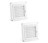 QWORK Lot de 2 housses d'aération à persienne de 10,2 cm pour sèche-linge extérieur Blanc