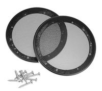 QWORK Lot de 2 housses de protection pour haut-parleur de voiture avec vis Noir 16,5 cm