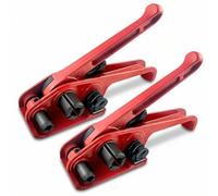 QWORK Lot de 2 kits de cerclage très résistants et pratiques - Tendeur de cerclage en polyester et cutter - Pour sangle en polypropylène polyester de 1,27 cm à 1,9 cm de large