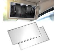 QWORK® Lot de 2 Miroirs de Courtoisie HD pour Pare-Soleil - 8 x 15 cm - Miroir de Maquillage de Voiture en Acier Inoxydable