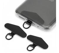QWORK® Lot de 2 Patchs Universels pour Téléphone Portable - en Acier Inoxydable, résistants aux Rayures, avec Anneau Rotatif à 360°