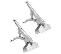 QWORK Lot de 2 pinces de verrouillage pour tôles de 25,4 cm - Pince de verrouillage de soudage - Outil de préhension en tôle - Pince de soudage plaquée nickel - Ouverture réglable