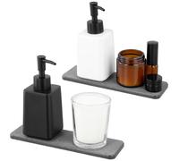 QWORK® Lot de 2 Plateaux Absorbants en Pierre Diatomite pour Évier, Porte-Savon, Porte-éponge