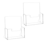 QWORK® Lot de 2 présentoirs de brochures A5 en Acrylique Transparent, Présentoir à Flyers