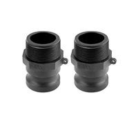 QWORK Lot de 2 raccords à camlock F en polypropylène de 5,1 cm, raccords à camlock de type standard, raccord à rainure à came, adaptateur mâle de 5,1 cm x filetage mâle de 5,1 cm