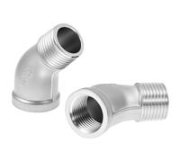 QWORK Lot de 2 raccords de tuyau en acier inoxydable 304 NPT de 1,27 cm, tuyau de douche, connecteur de coulée femelle vers mâle résistant à la corrosion