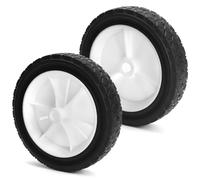 QWORK® Lot de 2 Roue e Remplacement pour Tondeuse, Chariot de Gril, Chariot à Bras - Caoutchouc & ABS, Diamètre 175 mm, Capacité 70 kg (7" x 1,5")