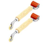 QWORK Lot de 2 rouleaux de couture en silicone de 40 mm avec détails en laiton de 6 mm, outil de lissage pour ruban de toiture en PVC/TPO/EPDM