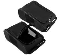 QWORK Lot de 2 sacs à chaussures de golf à fermeture éclair avec ventilation, trous en maille - Compatible avec différentes tailles de chaussures - Sac à chaussures de sport, sacs de voyage pour le