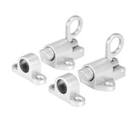 QWORK® Lot de 2 serrures à ressort, verrous à verrouillage automatique pour portes en bois, portes d'armoires, portes de balcon, portes de jardin, fenêtres (argent)