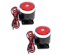 QWORK Lot de 2 sonneries électroniques 12 V avec connecteur de prise 0,3 cm - Klaxon de sécurité électrique