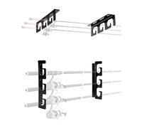 QWORK® Lot de 2 supports de canne à pêche, Pouvant contenir 6 cannes, Montage au plafond ou au mur, Support d'organisation pour cannes à pêche, bâtons de ski, bâtons de randonnée, bâtons de hockey