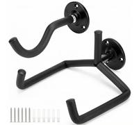 QWORK® Lot de 2 supports muraux en métal avec éponge de protection pour guitares, ukulélés, etc
