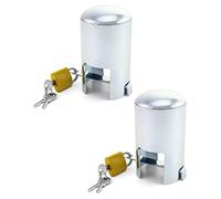 QWORK Lot de 2 systèmes de verrouillage de robinet d'extérieur, tuyau d'arrosage et verrou de boîtier, couvercle d'économie d'eau, empêche le vol d'eau, utilisation non autorisée et vandalisme, galvanisé, 1 lot