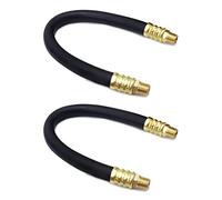 QWORK Lot de 2 tuyaux de compresseur d'air, tuyau d'air de 0,95 cm x 38,1 cm, pression de fonctionnement maximale de 300 psi, connecteurs NPT mâle de 0,64 cm à 6,35 mm NPT mâles de 6,35 mm