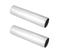 QWORK Lot de 2 tuyaux intermédiaires droits en aluminium, diamètre extérieur 76 mm, longueur 300 mm, tube d'admission d'air, brossé