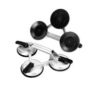 QWORK® Lot de 2 Ventouse à vide avec 3 ventouses Ø12cm - Poignée en aluminium - Capacité de charge 180 kg - Outil de transport pour carrelage et plaques de verre