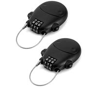 QWORK Lot de 2 verrous à câble rétractables avec mot de passe de sécurité en acier pour bagages